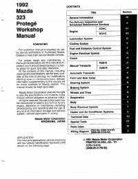 Workshop Manual Mazda Protege 1992 г.