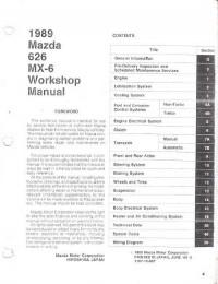 Workshop Manual Mazda 626 1989 г.