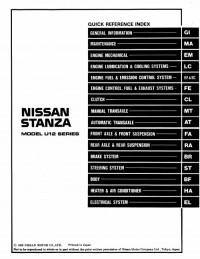Service Manual Nissan Stanza 1990-1992 г.