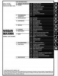 Service Manual Nissan Maxima 2004-2008 г.