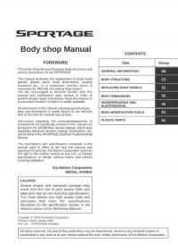 Body Shop Manual Kia Sportage.