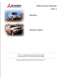Service Manual Mitsubishi Montero 2004 г.