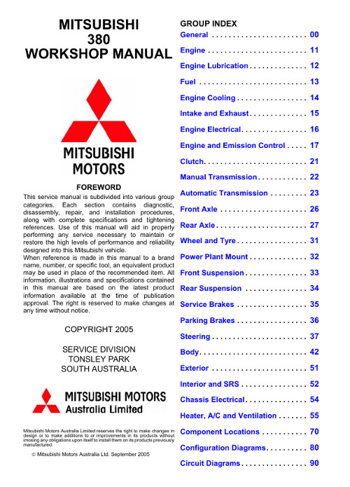 Инструкция по эксплуатации и руководство по ремонту Mitsubishi
