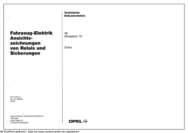 Opel Sintra Руководство